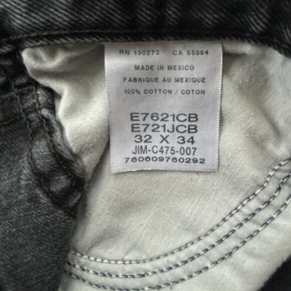 Vintage Rustler Black Washed Jeans 90's Y2K Grunge Straight Fit men's size 32 - Picture 3 of 13